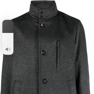 Men’s Large Gray Wool Mock Neck Coat